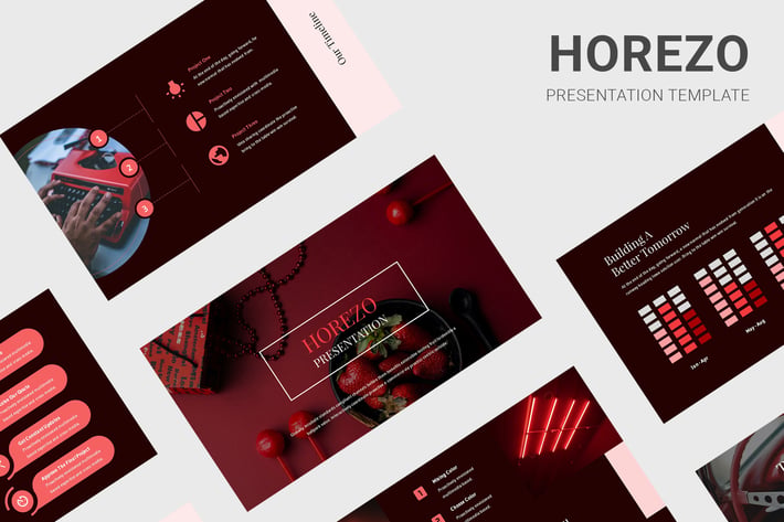 Horezo - Red Color Tone Pitch Deck Keynote