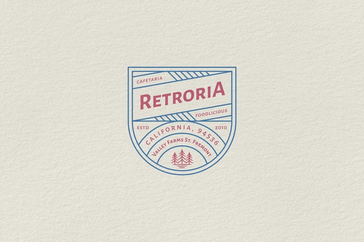Vintage Badge Logo - Retroria Restaurant