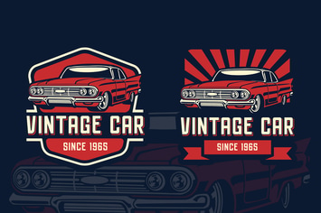 Vintage Car Retro Logo Tempalate 