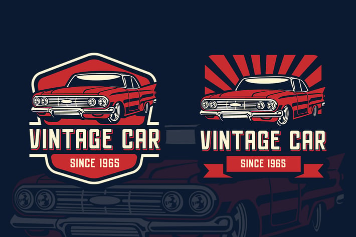 Vintage Car Retro Logo Tempalate 