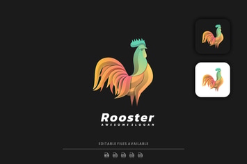 Rooster Gradient Colorful Logo