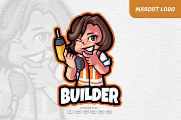 Builder Kid Worker Logo