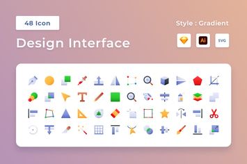 Design Interface Gradient Icon Set