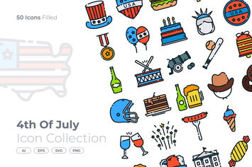 4th of July Filled Icon