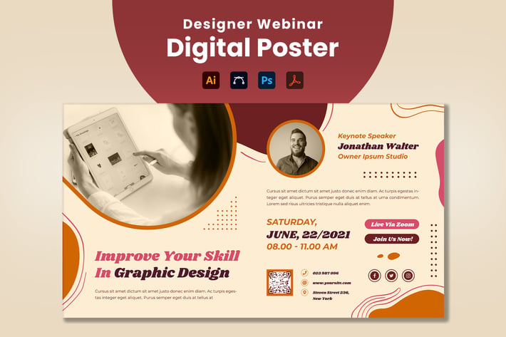 Graphic Designer Webinar Digital Poster