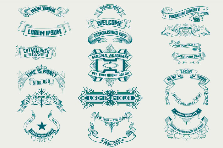 Set of Vintage banners