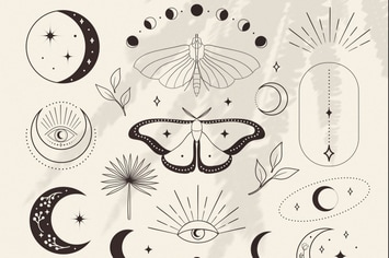 Design Elements for Logo. Esoteric mystic symbols.