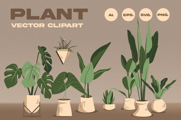 House Plant Vector Clip Art 1