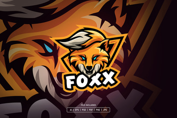 Fox head esport logo template