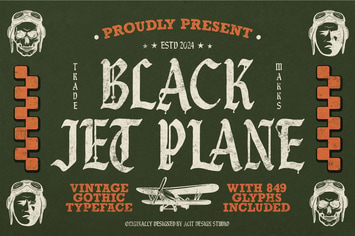Black Jet Plane Typeface