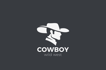 Cowboy Wrangler Head Logo design