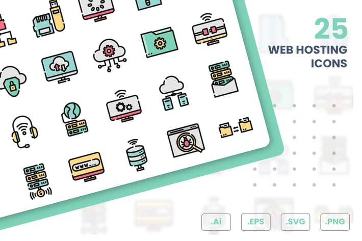 Web Hosting Icons Set
