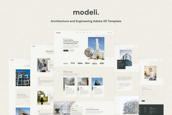 Modeli - Architecture and Engineering Adobe XD Tem