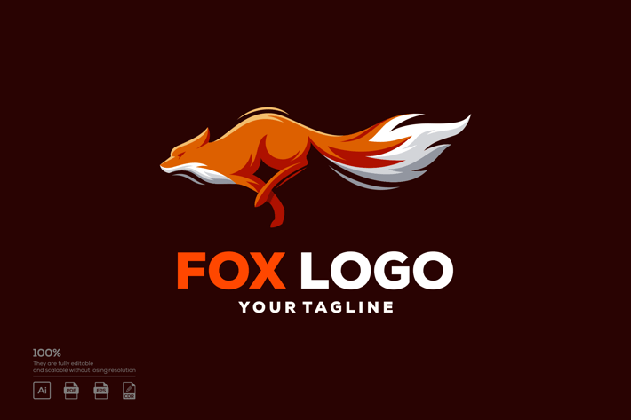 Fox logo design vector