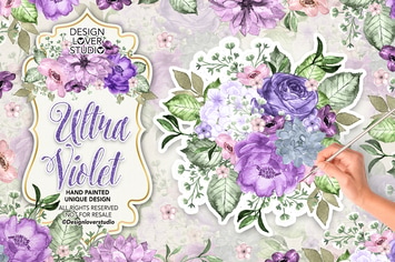 Ultra violet watercolor design