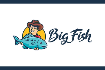 Cartoon Fisherman Character Mascot Logo