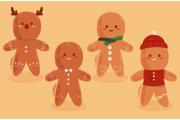 Gingerbread Man Cookie Illustration