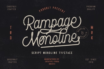 Rampage Monoline Advertisement Font