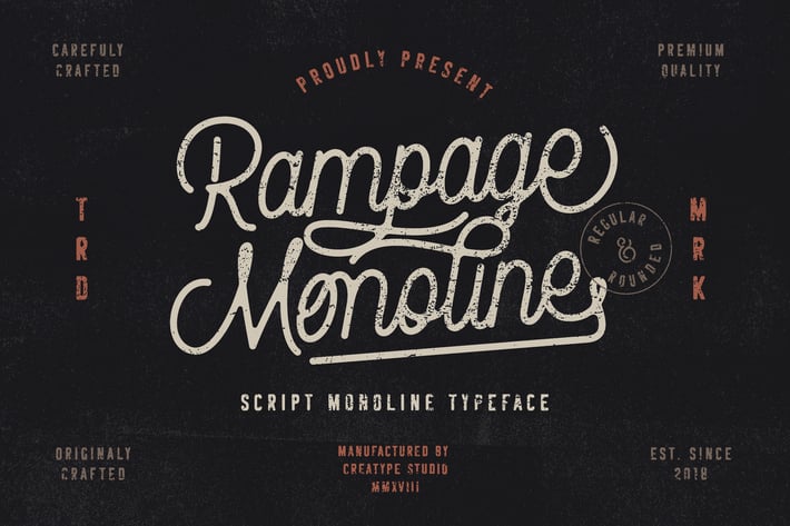 Rampage Monoline Advertisement Font