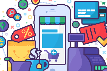Online Mobile Business Illustration