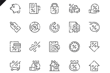 Simple Set Loan Line Icons