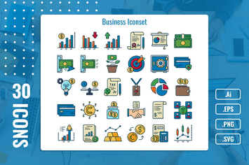 30 Iconset for Business with 5 styles