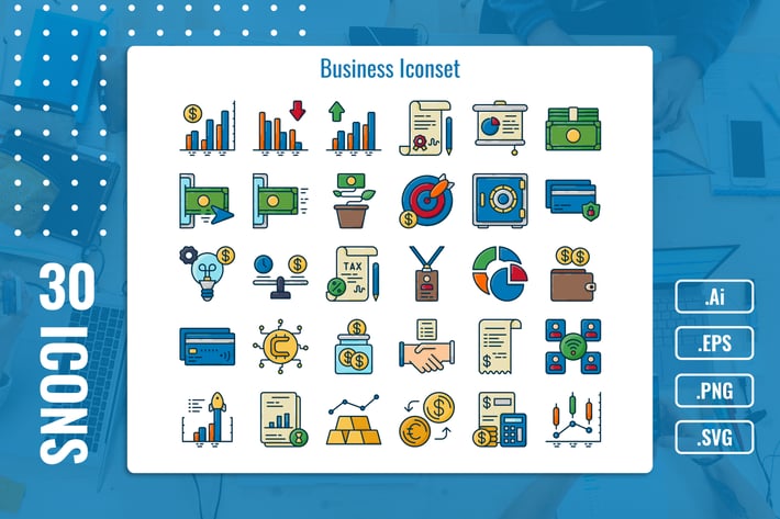 30 Iconset for Business with 5 styles