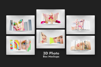 3D Photo Box Mockups Template V-9