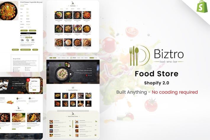 Biztro - Food Store & Delivery Shopify theme 