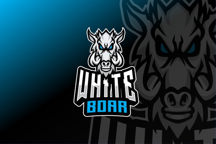 White Boar Sport and Esport Logo Template