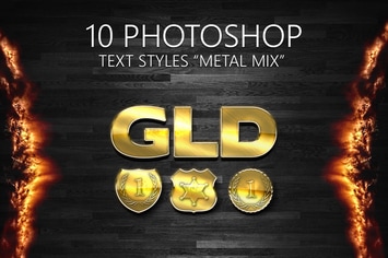 10 Photoshop Styles "METAL MIX"