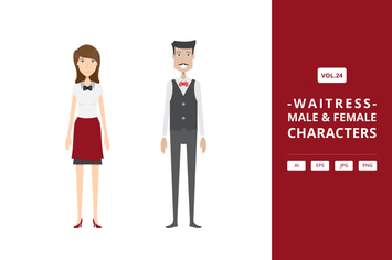 Waitress - Male & Female Characters Vol.24
