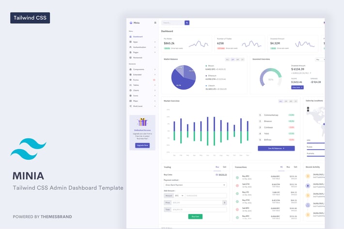 Minia - Tailwind CSS Admin & Dashboard Template
