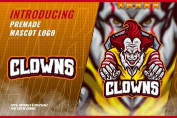 Creepy Clown - Mascot Esport Logo Template