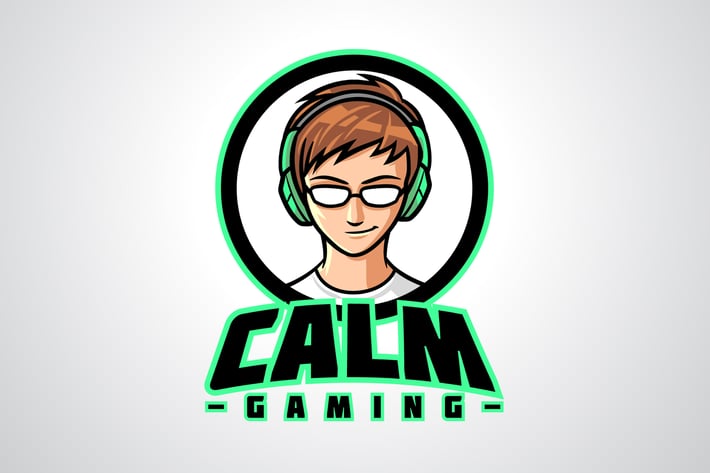 Calm Gamer Character Mascot Logo