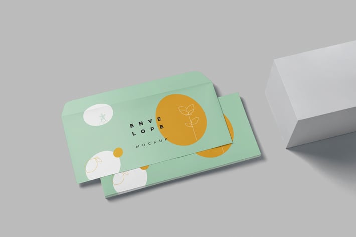DL Size Landscape Envelope Mockups