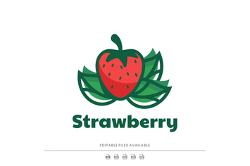 Strawberry Color Mascot Logo