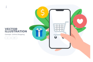 Online Shopping - Vector Illustration 