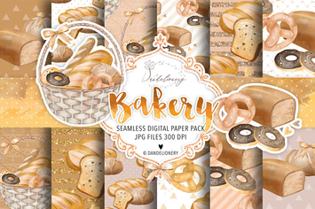 Bakery digital paper pack