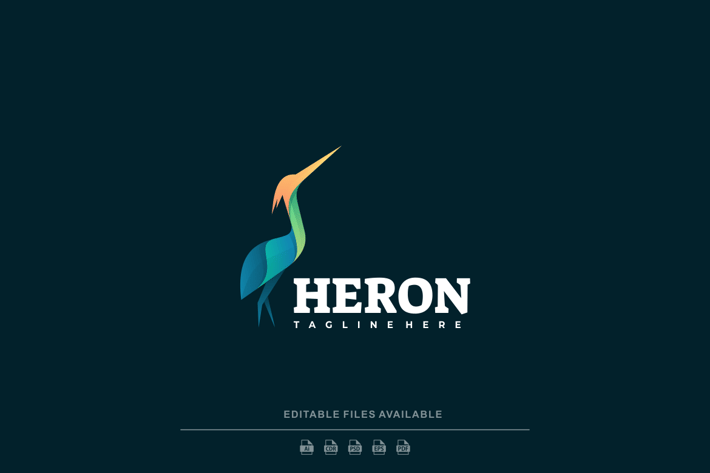 Heron Gradient Colorful Logo