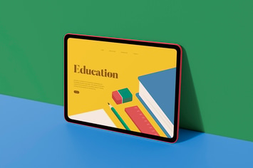 Colorful digital tablet screen mockup