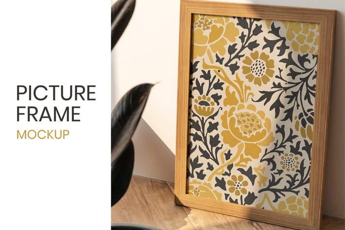 Wooden Picture Frame Mockup