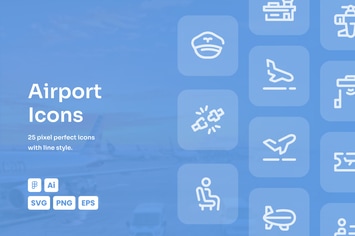 Airport Dashed Line Icons