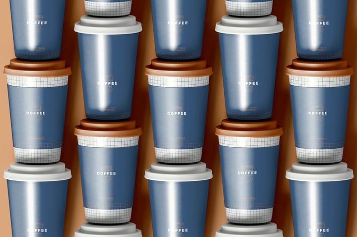 Arranged Coffee Cups Mockup