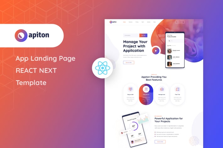Apiton - React Next App Landing Page Template