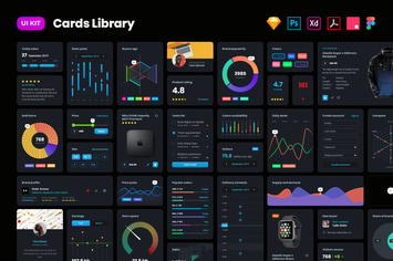 Dark cards – User Interface kit