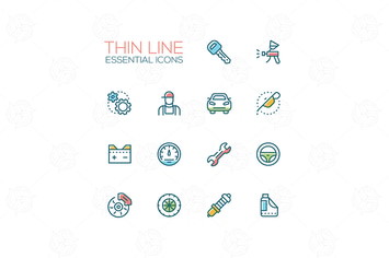 Essential icons - modern vector single thick line 