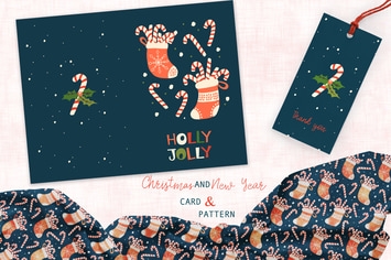 Christmas Stocking card and pattern
