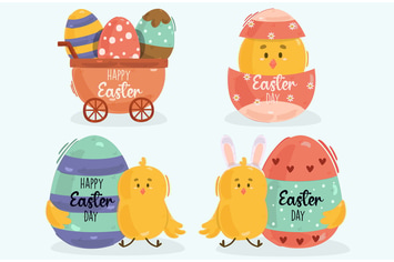 Easter Day Label Illustration