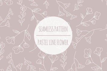 Pastel Line Flower – Seamless Pattern
